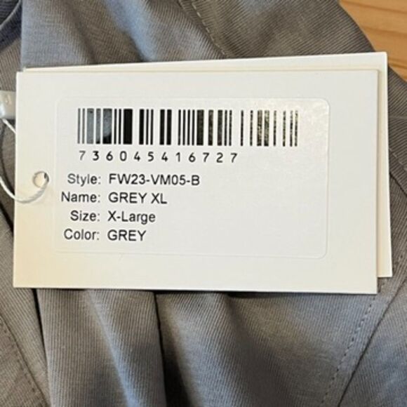 Vustra Light Grey Henley Men's XL Organic Cotton Long Sleeves NEW NWT - Picture 4 of 8